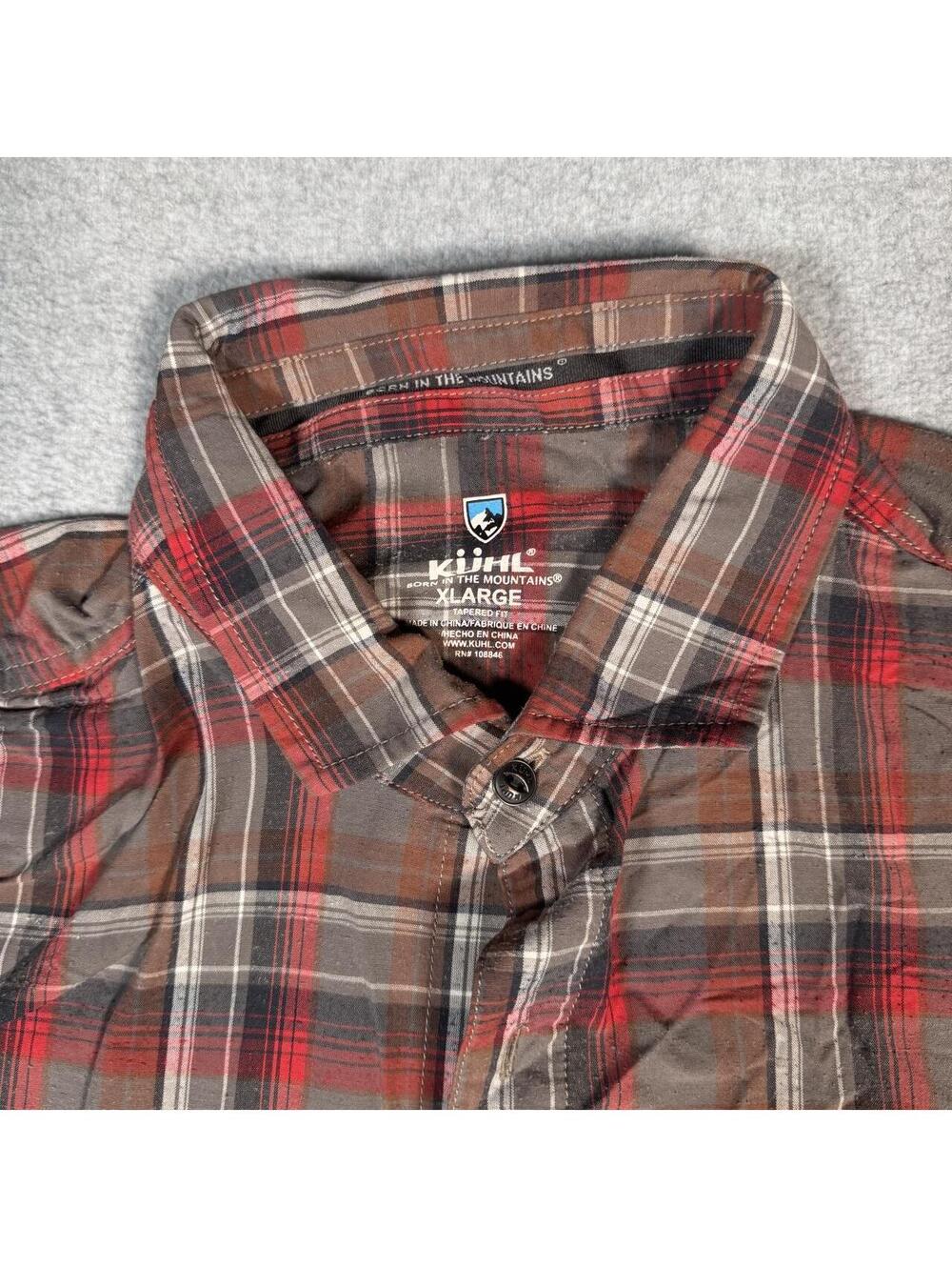 KUHL red plaid short sleeve shirt
